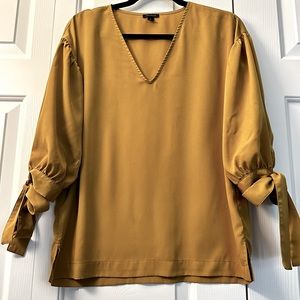 Tie Sleeves V neck Top
